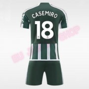 Manchester United Fotbollströjor Barn 2023-24 Carlos Casemiro 18 Borta Matchtröja